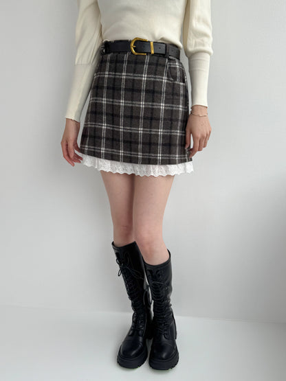 【Official限定価格】ベルト付きチェックスカート