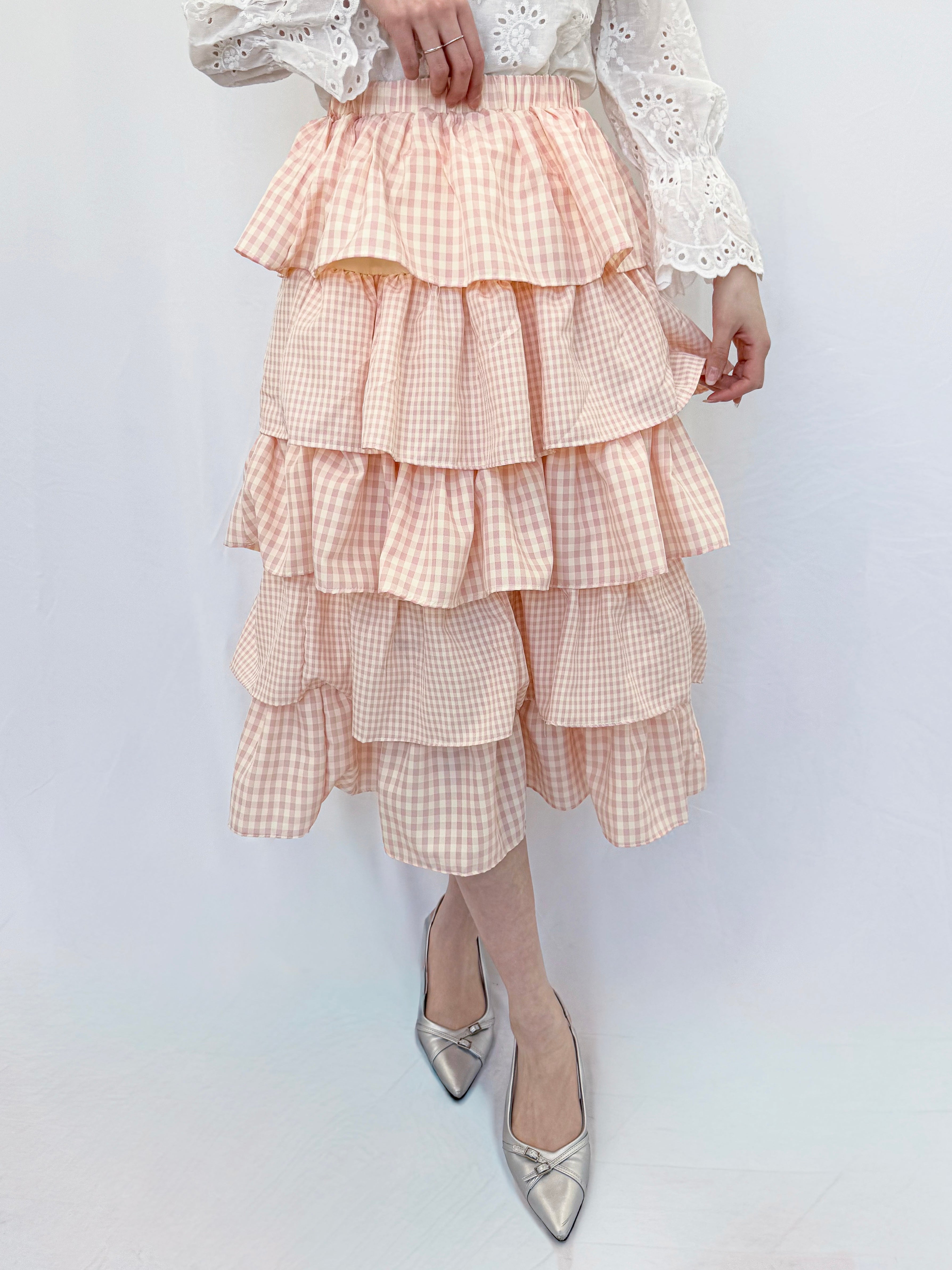 Official限定】ギンガムチェックティアードスカート – frunco