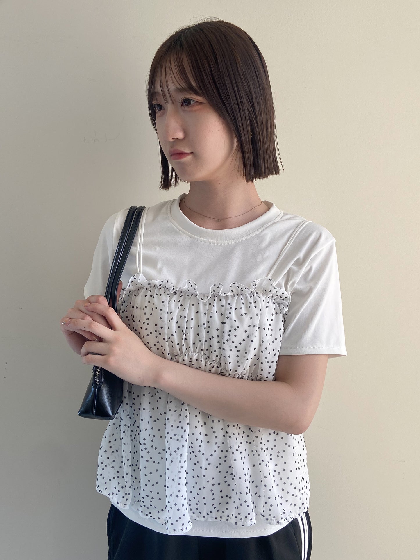 ドットキャミドッキングTシャツ
