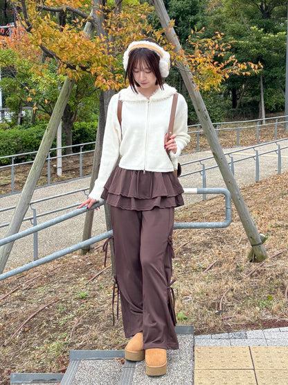 【Official限定価格】ジップ付きシャギードッキングニット