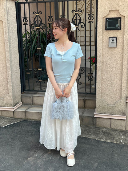 小花柄レイヤーTシャツ