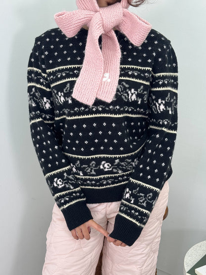 【Official限定価格】ビンテージ風フラワーニット