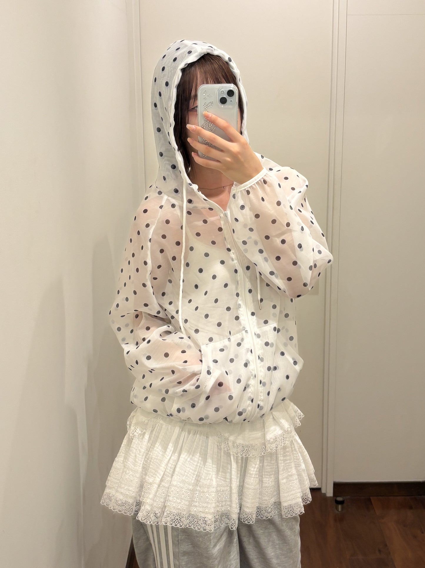 【Official限定価格】ポルカドットオーガンジーブルゾン
