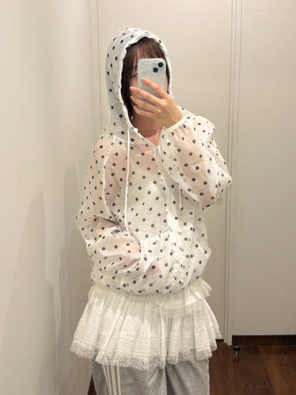 【Official限定価格】ポルカドットオーガンジーブルゾン