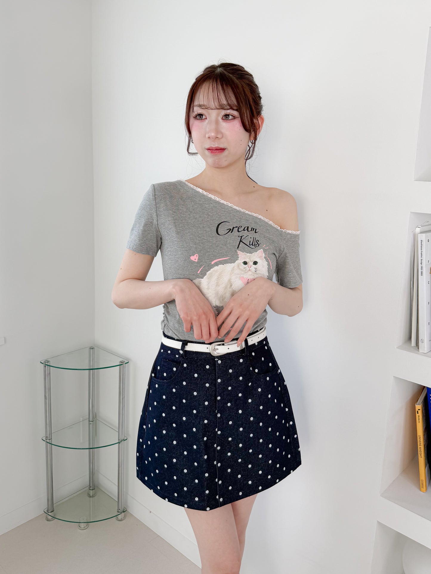 キャットプリントTシャツ