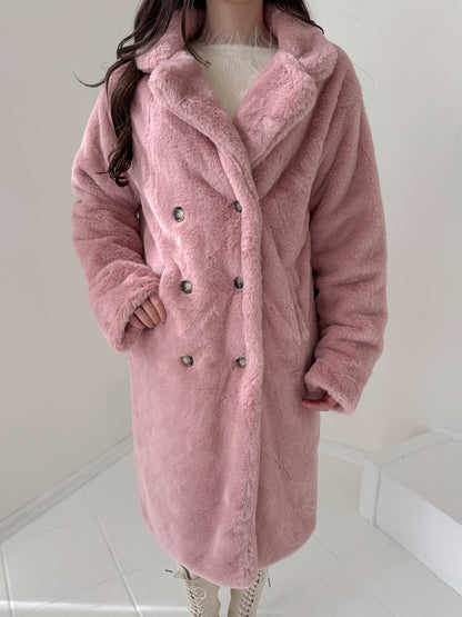 フェイクファーロングコート