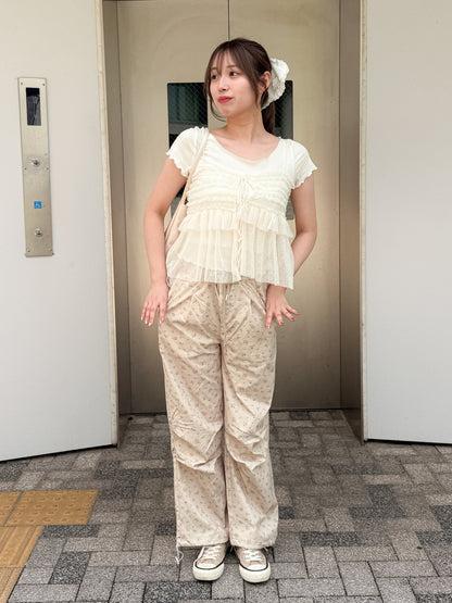 【Official限定価格】小花柄ナイロンパンツ