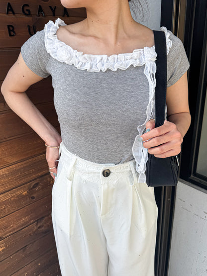 ローズフリルTシャツ