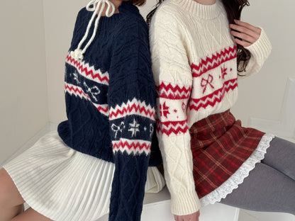 【Official限定価格】モチーフ柄ジャガードニット