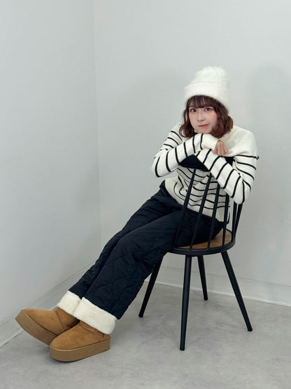 キルティングフリースパンツ