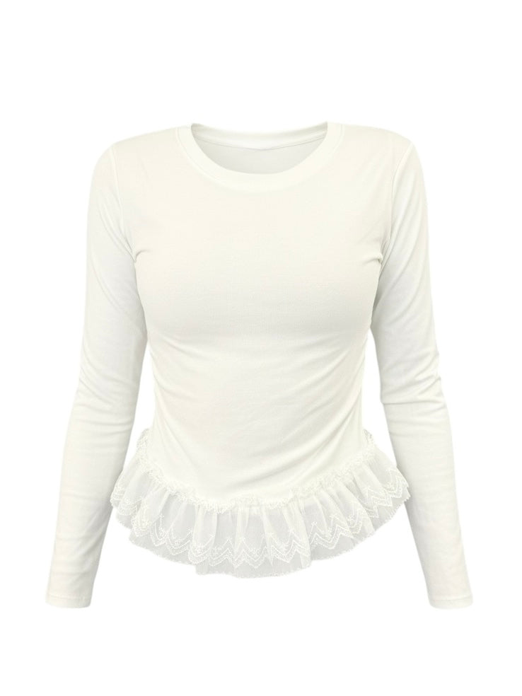【Official限定価格】レースフリル付きロンT