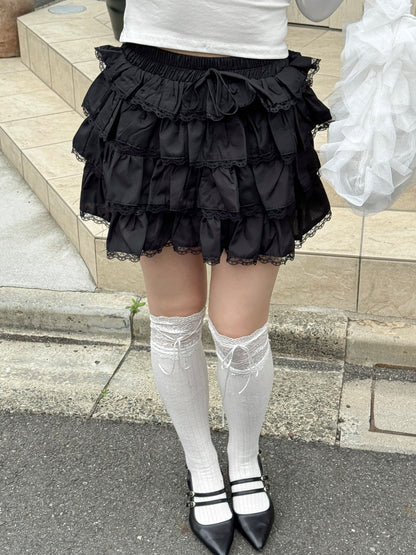 【Official限定価格】コットンティアードレーススカート
