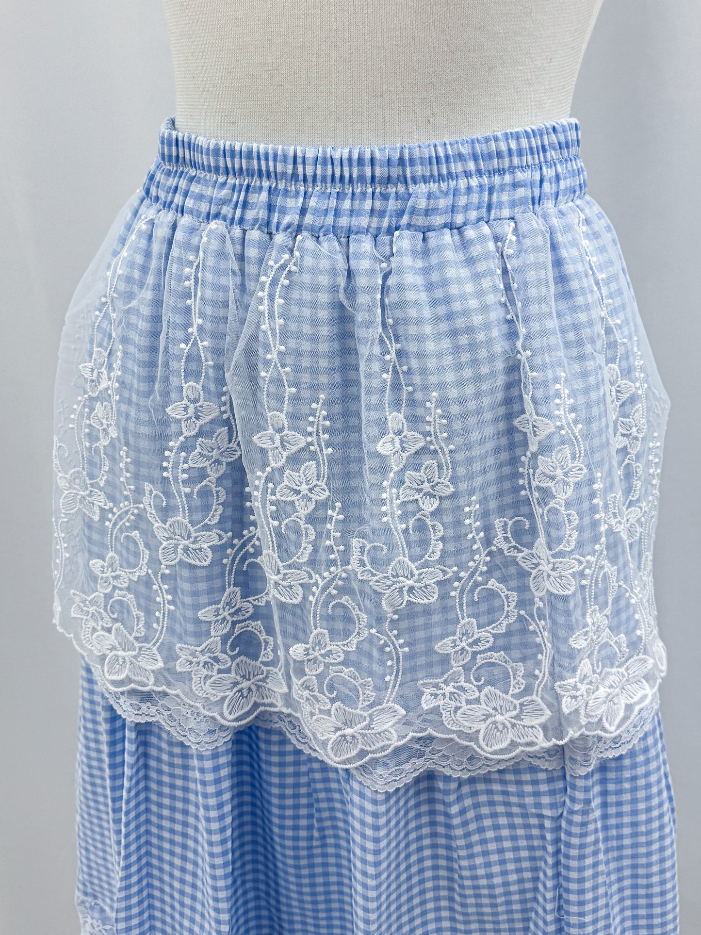 【Official限定】ギンガム×レースティアードスカート