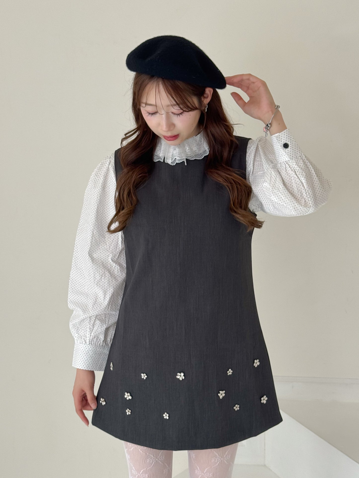 【Official限定】フラワーノースリーブワンピース
