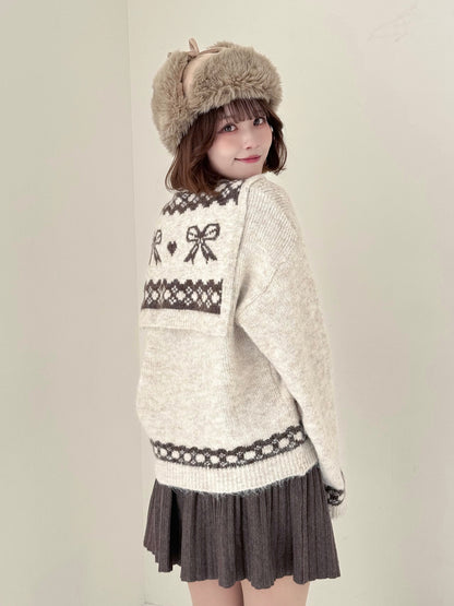 【Official限定価格】リボンショール付きニット