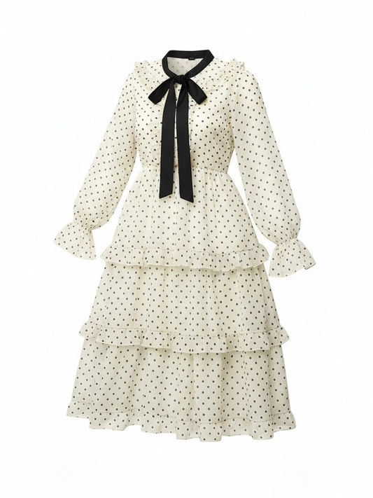 【Official限定】ドットティアードロングワンピース