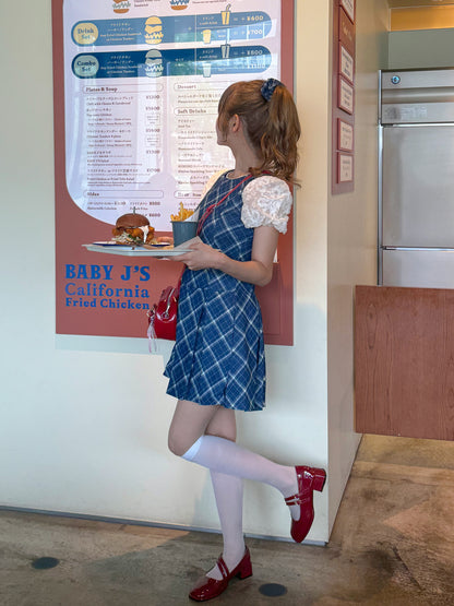 【5月9日(金)20:00販売開始】シュシュ付きチェックワンピース