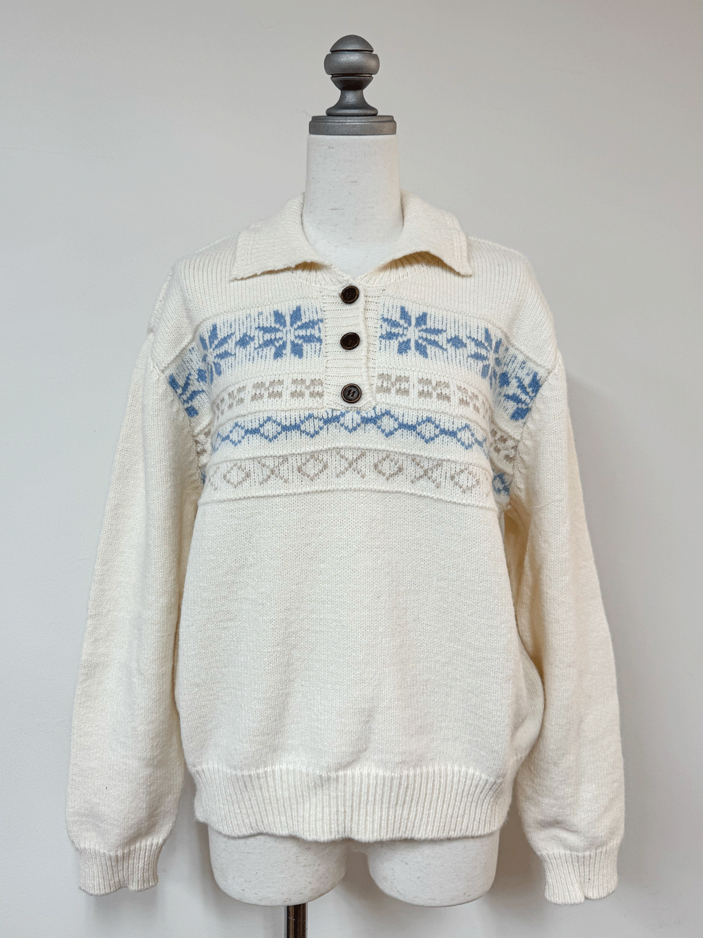 ノルディックオーバーサイズニットポロ