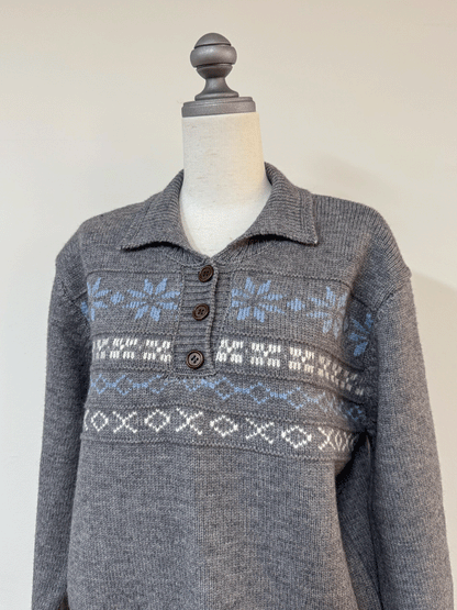 ノルディックオーバーサイズニットポロ