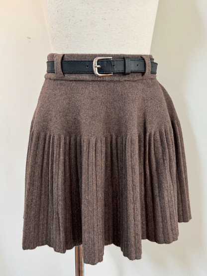 【Official限定価格】ベルト付きニットプリーツスカート