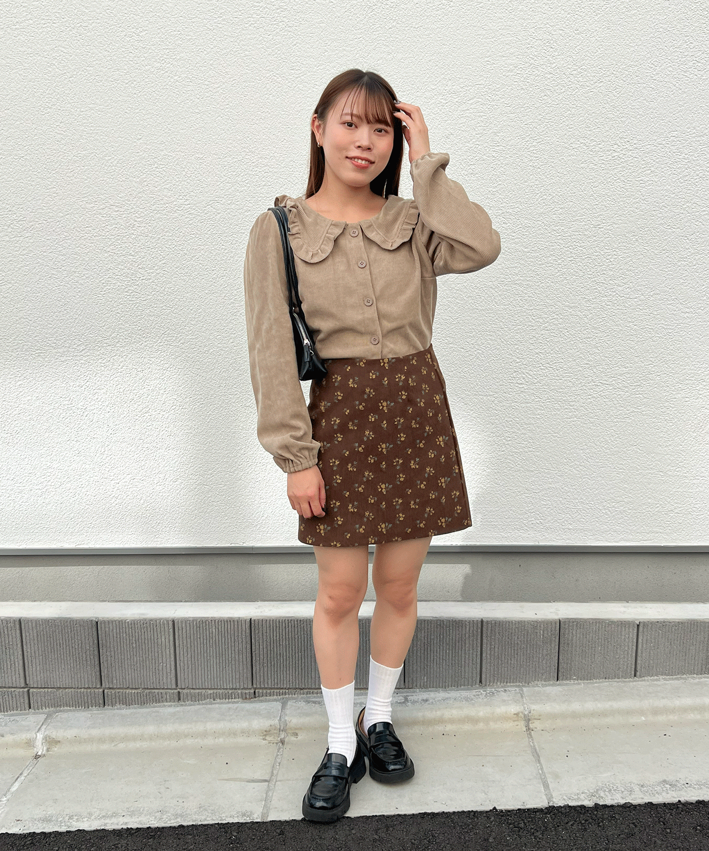 【Official限定】小花柄コーデュロイミニスカート