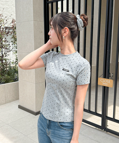 【Official限定価格】シュシュ付きハートドットTシャツ