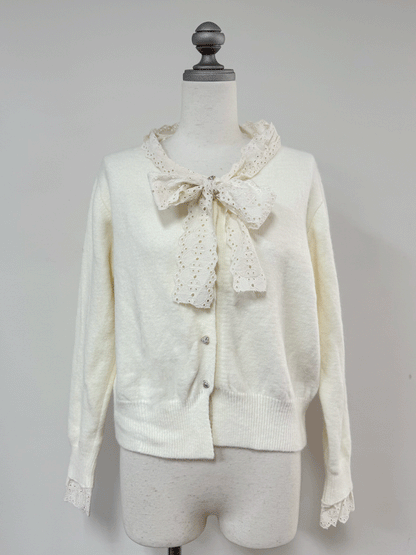 【Official限定価格】ボウタイハートボタンニット