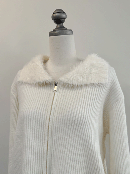 【Official限定価格】ジップ付きシャギードッキングニット