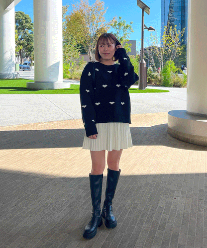 【Official限定価格】ハートジャガードニット