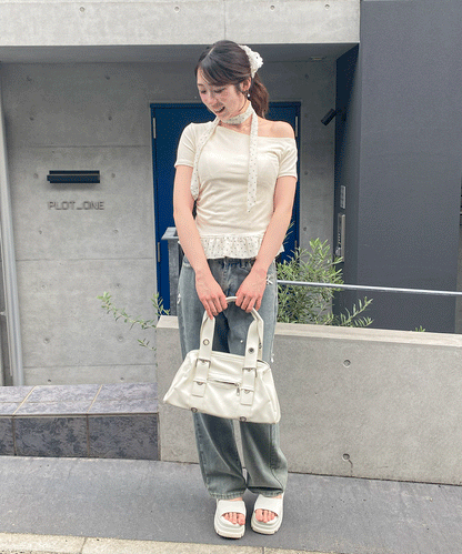 ドットタイチョーカー付きTシャツ