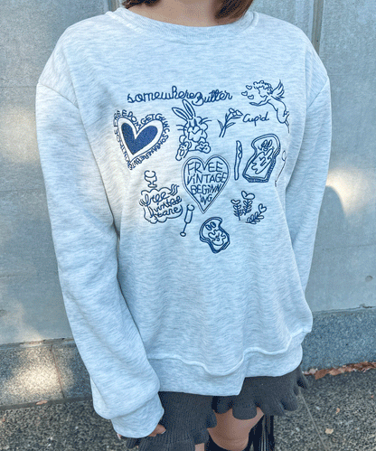 【Official限定価格】落書き刺繡トレーナー