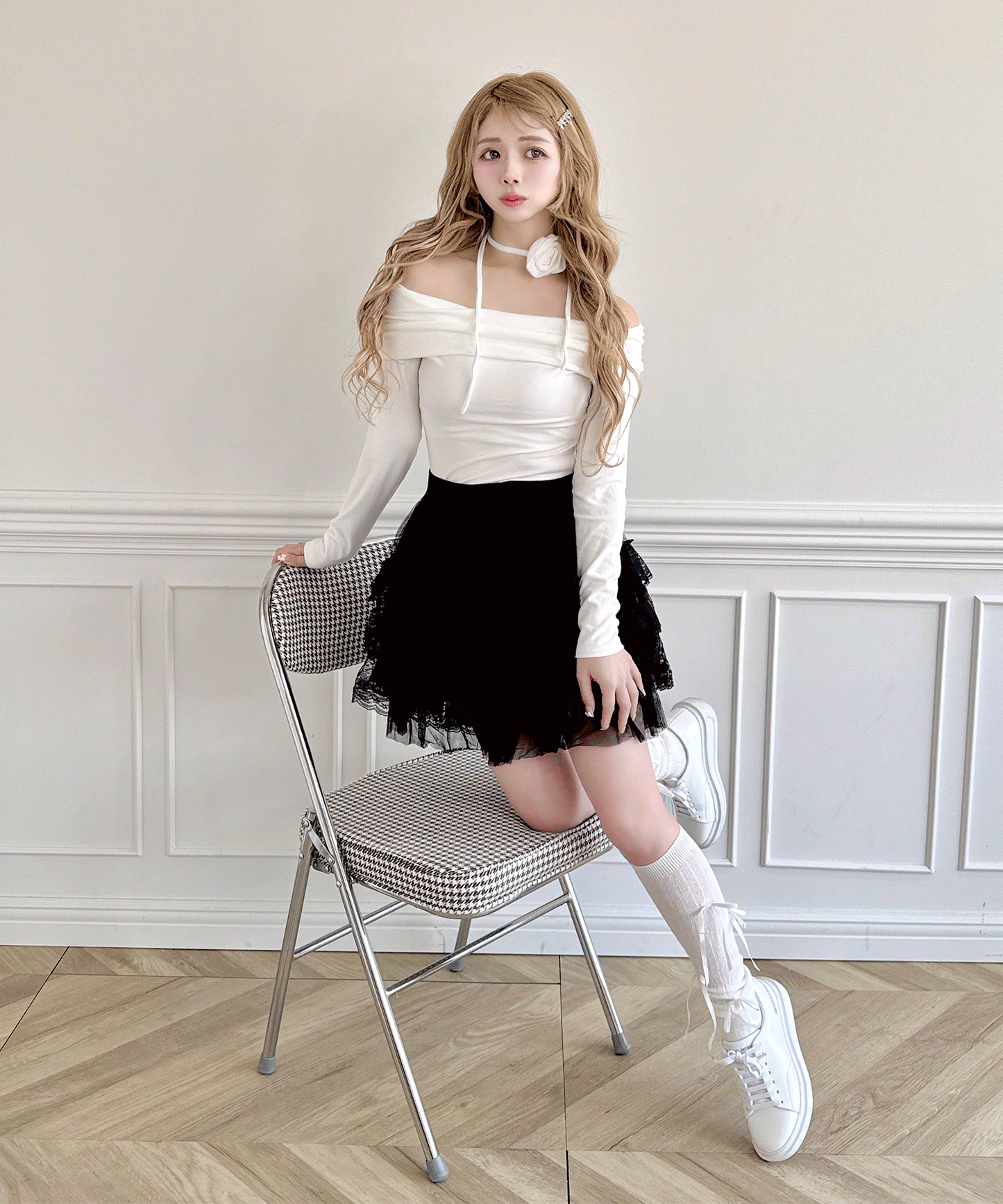 ティアードチュールミニスカート
