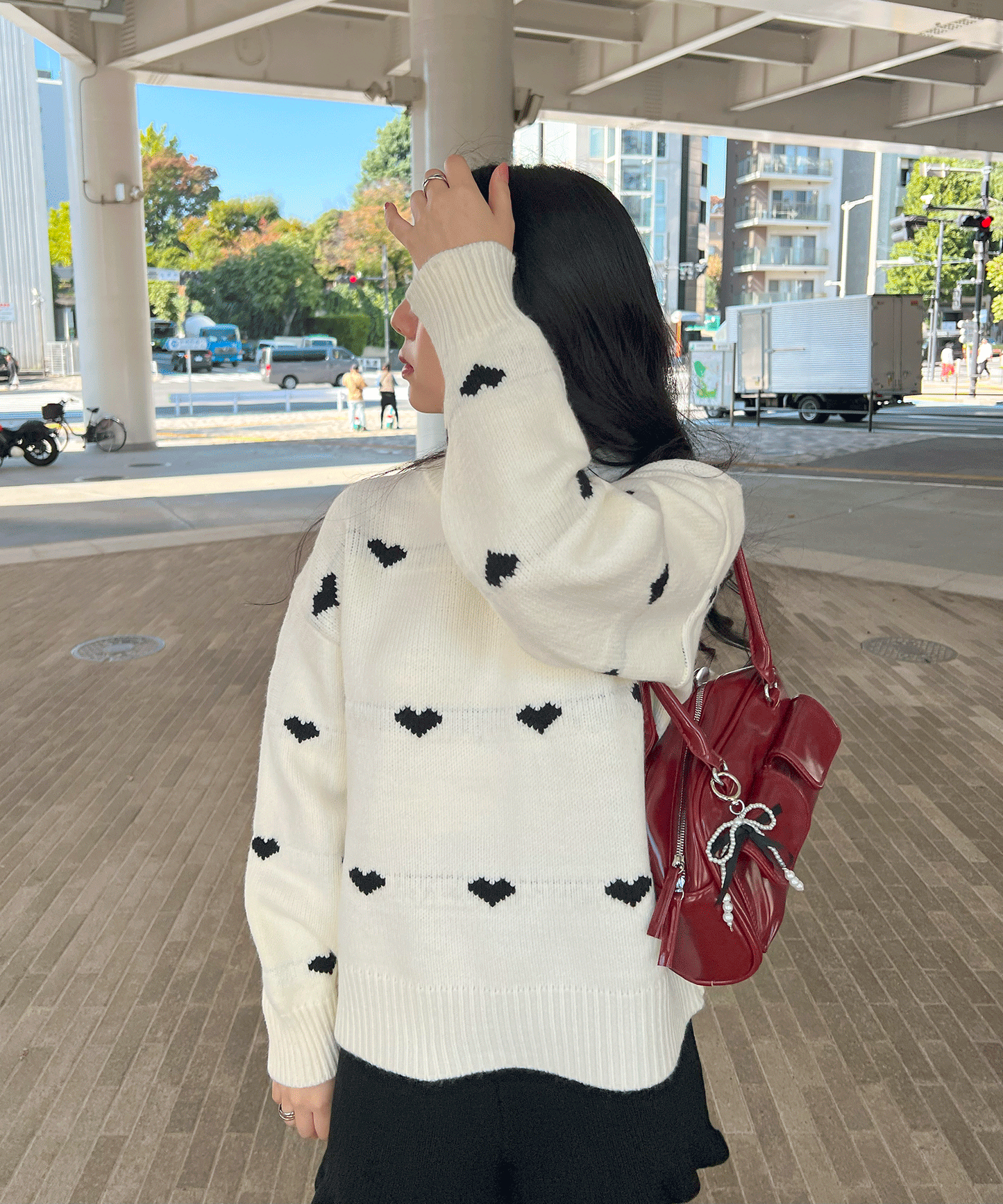 【Official限定価格】ハートジャガードニット