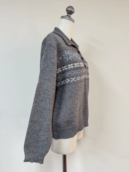 ノルディックオーバーサイズニットポロ