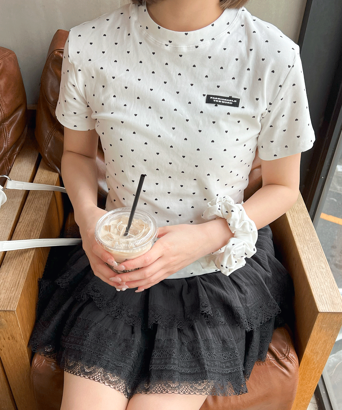 【Official限定価格】シュシュ付きハートドットTシャツ
