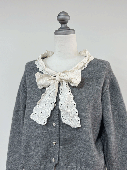 【Official限定価格】ボウタイハートボタンニット