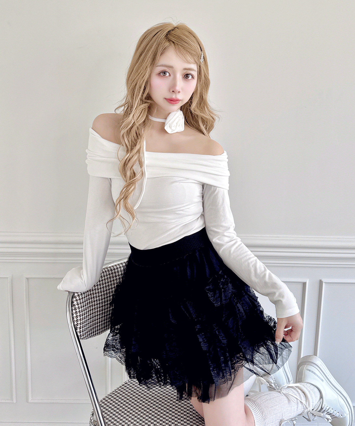 ティアードチュールミニスカート