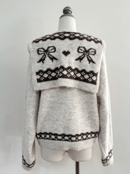 【Official限定価格】リボンショール付きニット