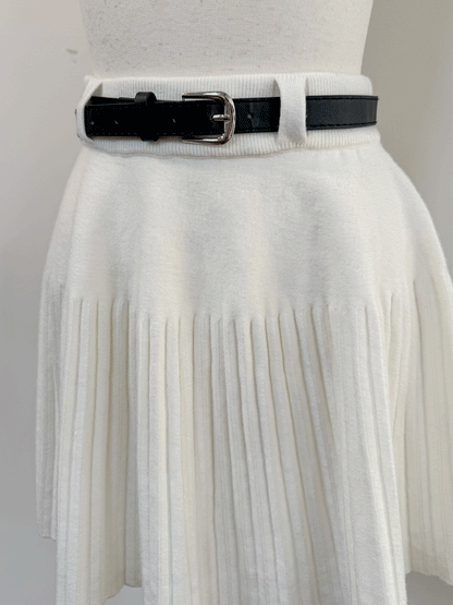 【Official限定価格】ベルト付きニットプリーツスカート