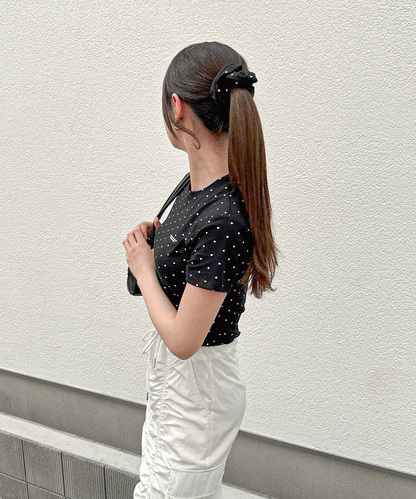 【Official限定価格】シュシュ付きハートドットTシャツ