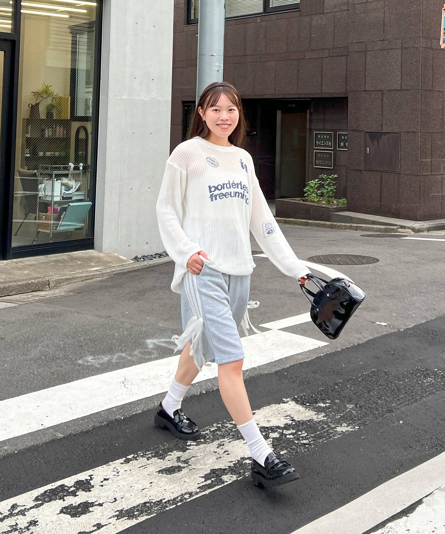 カジュアルプリントかぎ針ニット