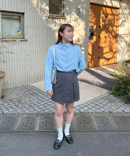 ワンポイント刺繡シャツ