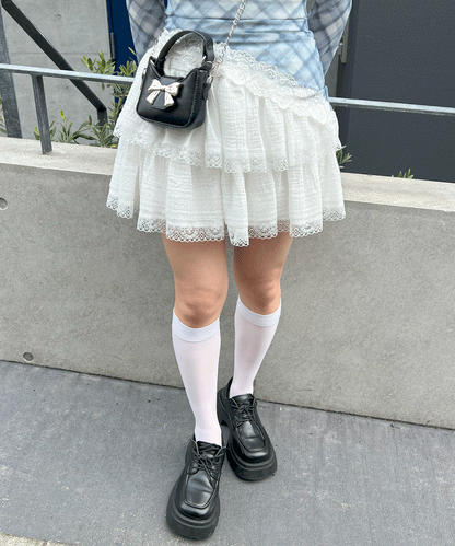 コットンティアードミニスカート