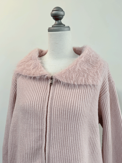 【Official限定価格】ジップ付きシャギードッキングニット