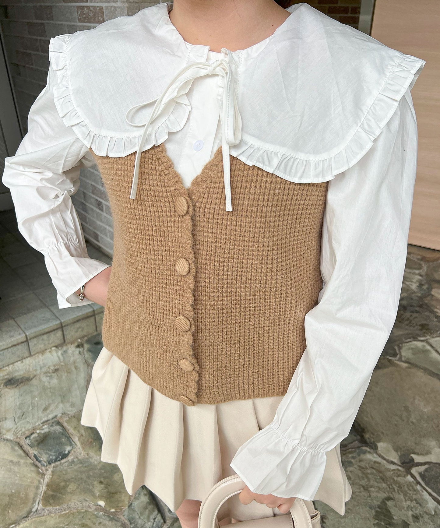 【OFFICIAL限定販売】ニットベスト×ブラウスSET