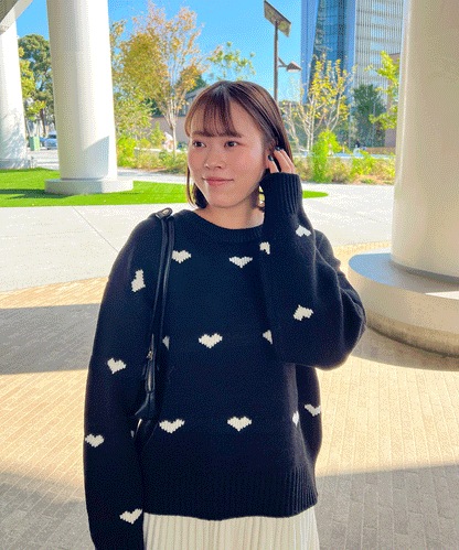 【Official限定価格】ハートジャガードニット