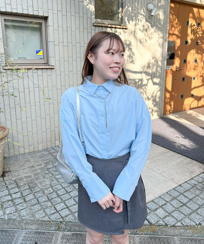 ワンポイント刺繡シャツ