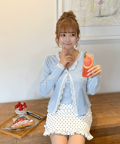 キャミソール付きリブアンサンブルカーディガン