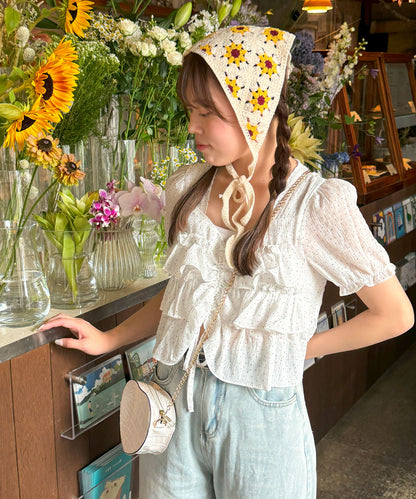 【Official限定価格】ドローストリングドットブラウス