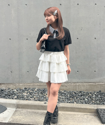 チェック襟付きカノコポロ